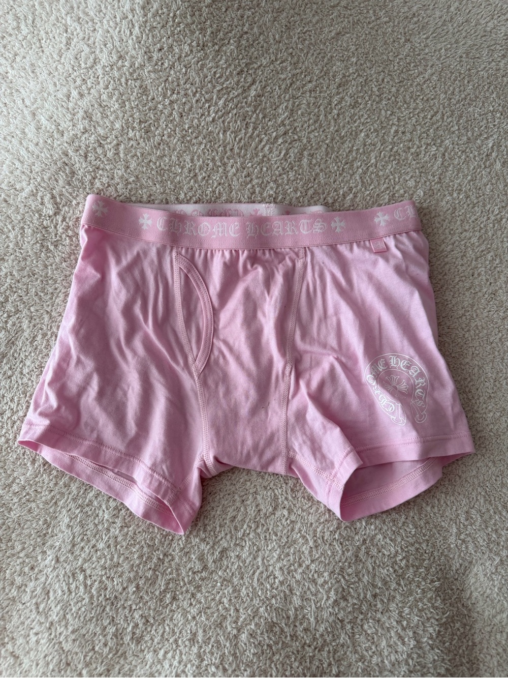 Chrome Hearts Women's Light Pink Branded Bike Shorts